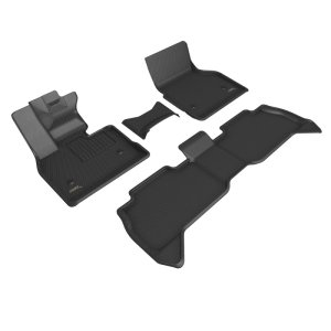 BMW iX Floor Mats - Front + Rear - 3D MAXpider - KAGU Series, 5-piece set (2 Front + 3 Second Row), All-Weather - Black - `21-`22